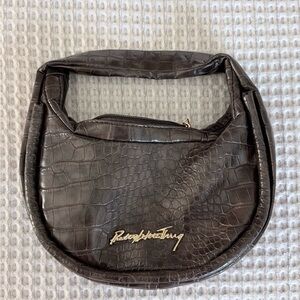 PrettyLittleThing Dark Brown Croc-Embossed Bag